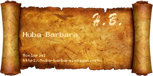 Huba Barbara névjegykártya